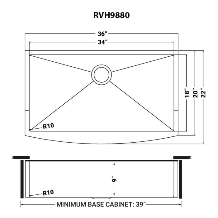Ruvati 36-inch Apron-Front Farmhouse Kitchen Sink - Copper Tone Matte Bronze Stainless Steel Single Bowl - RVH9880CP