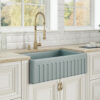 Ruvati 30 x 20 inch Fireclay Reversible Farmhouse Apron-Front Kitchen Sink Single Bowl - Horizon Gray - RVL2100GR