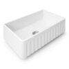 Ruvati 30 x 20 inch Fireclay Reversible Farmhouse Apron-Front Kitchen Sink Single Bowl - White - RVL2100WH
