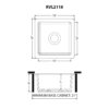 Ruvati 18 inch Fireclay Glossy White Undermount Wet Bar Prep Kitchen Sink Single Bowl - RVL2118WH
