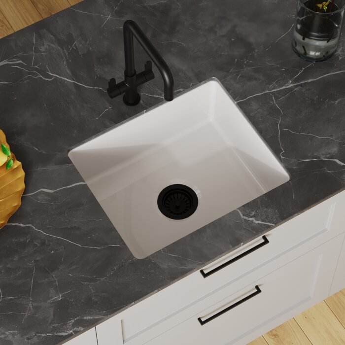 Ruvati 22 inch Fireclay White Farmhouse Undermount Kitchen Wet Bar Prep Sink Single Bowl - RVL2122WH Ruvati 22 inch Fireclay White Farmhouse Undermount Kitchen Wet Bar Prep Sink Single Bowl - RVL2122WH