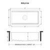 Ruvati 34 inch Fireclay Undermount Kitchen Sink Single Bowl Farmhouse Glossy White - RVL2134WH