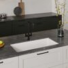 Ruvati 34 inch Fireclay Undermount Kitchen Sink Single Bowl Farmhouse Glossy White - RVL2134WH