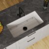 Ruvati 34 inch Fireclay Undermount Kitchen Sink Single Bowl Farmhouse Glossy White - RVL2134WH