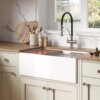 Ruvati 30 inch Fireclay Workstation White Farmhouse Kitchen Sink Apron Front Single Bowl - RVL2182WH