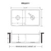 Ruvati 33 x 18 inch Fireclay Farmhouse Apron-Front Kitchen Sink Double Bowl - White - RVL2311WH