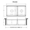 Ruvati 33 inch Fireclay Workstation White Farmhouse Kitchen Sink Apron Front Double Bowl - RVL2382WH