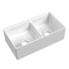 Ruvati 33 inch Fireclay Workstation White Farmhouse Kitchen Sink Apron Front Double Bowl - RVL2382WH