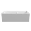 Ruvati 33 inch Fireclay Workstation White Farmhouse Kitchen Sink Apron Front Double Bowl - RVL2382WH