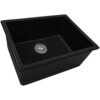 Ruvati 24-inch Fireclay Undermount / Drop-in Topmount Kitchen Sink Single Bowl - Glossy Black - RVL2420BK