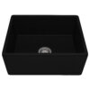 Ruvati 23-inch Fireclay Farmhouse Kitchen Laundry Utility Sink Single Bowl - Glossy Black- RVL2468BK