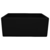 Ruvati 23-inch Fireclay Farmhouse Kitchen Laundry Utility Sink Single Bowl - Glossy Black- RVL2468BK