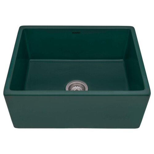 Ruvati 23-inch Fireclay Farmhouse Kitchen Laundry Utility Sink Single Bowl - Emerald Green - RVL2468EG