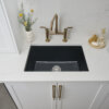 Ruvati 27-inch Fireclay Undermount / Drop-in Topmount Kitchen Sink Single Bowl - Black - RVL2707BK