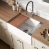 Ruvati 27 inch Fireclay Workstation White Farmhouse Kitchen Sink Apron Front Single Bowl - RVL2781WH