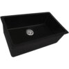 Ruvati 30-inch Fireclay Undermount / Drop-in Topmount Kitchen Sink Single Bowl - Glossy Black - RVL3030BK