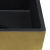 Ruvati 30-inch Matte Black and Brushed Gold Fireclay Modern Farmhouse Kitchen Sink Single Bowl - RVL4018GRG