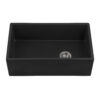 Ruvati 30-inch Matte Black Fireclay Modern Farmhouse Offset Drain Kitchen Sink Single Bowl - RVL4018MBK