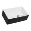 Ruvati Black and White 30-inch Fireclay Farmhouse Offset Drain Kitchen Sink Single Bowl - RVL4018RBW