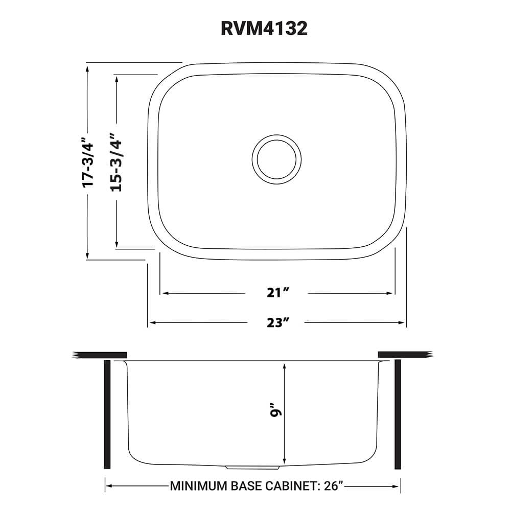24 in. Single Bowl Undermount 16-Gauge Stainless Steel Kitchen Sink