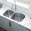 Ruvati 34-inch Undermount 40/60 Double Bowl 16 Gauge Stainless Steel Kitchen Sink - RVM4605