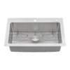 Ruvati 33 x 22 inch Drop-in Topmount Kitchen Sink 16 Gauge Stainless Steel Single Bowl - RVM5001