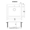 Ruvati 25 x 22 inch Drop-in Topmount Kitchen Sink 16 Gauge Stainless Steel Single Bowl - RVM5025