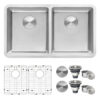 Ruvati 31-inch Undermount Kitchen Sink 50/50 Double Bowl 16 Gauge Stainless Steel - RVM5099