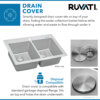 Ruvati 33 x 22 inch Drop-in Topmount Kitchen Sink 16 Gauge Stainless Steel 50/50 Double Bowl - RVM5150