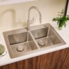 Ruvati 33 x 22 inch Drop-in Topmount Kitchen Sink 16 Gauge Stainless Steel 50/50 Double Bowl - RVM5150