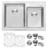 Ruvati 33 x 22 inch Drop-in Topmount Kitchen Sink 16 Gauge Stainless Steel 60/40 Double Bowl - RVM5166