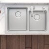 Ruvati 33 x 22 inch Drop-in Topmount Kitchen Sink 16 Gauge Stainless Steel 60/40 Double Bowl - RVM5166