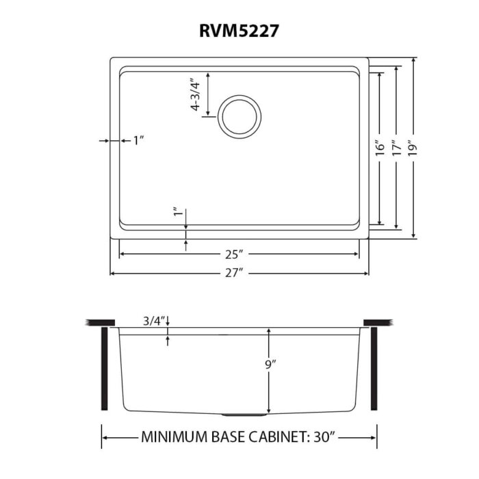 Ruvati 27-inch Undermount Workstation 16 Gauge Stainless Steel Kitchen Sink Single Bowl - RVM5227