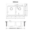 Ruvati 33-inch Drop In Topmount 50/50 Double Bowl Workstation 16 Gauge Stainless Steel Kitchen Sink - RVM5232