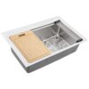 Ruvati 33 x 22 inch Drop-in Topmount Workstation Kitchen Sink 16 Gauge Stainless Steel Single Bowl - RVM5233
