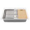 Ruvati 33 x 22 inch Drop-in Topmount Workstation Kitchen Sink 16 Gauge Stainless Steel Single Bowl - RVM5233