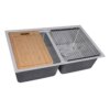 Ruvati 31-inch Undermount 50/50 Double Bowl Workstation 16 Gauge Stainless Steel Kitchen Sink - RVM5239