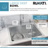 Ruvati 23 x 20 inch Drop-in Topmount Bar Prep Kitchen Sink 16 Gauge Stainless Steel Single Bowl - RVM5923