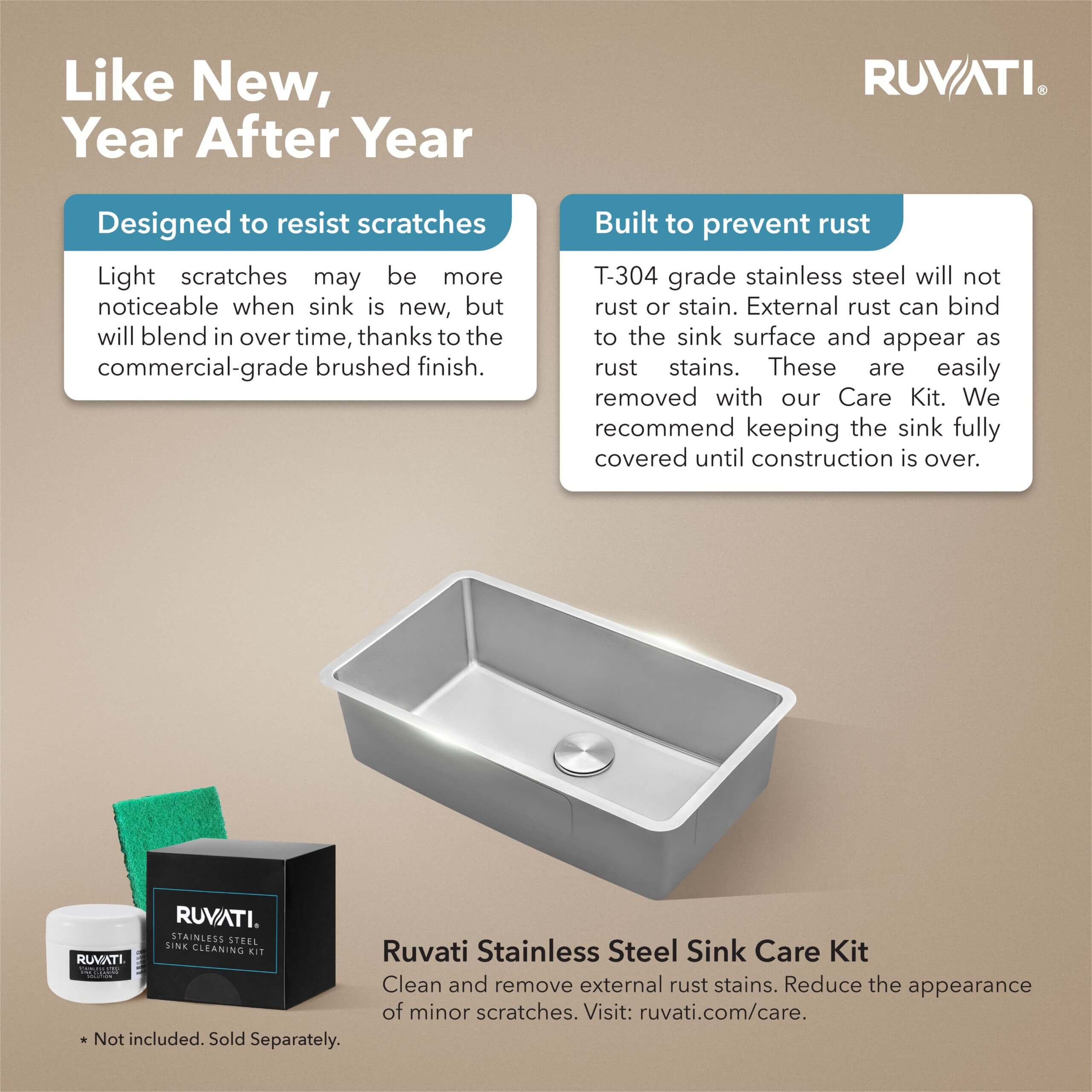 Ruvati 31-inch Undermount Kitchen Sink 16 Gauge Stainless Steel