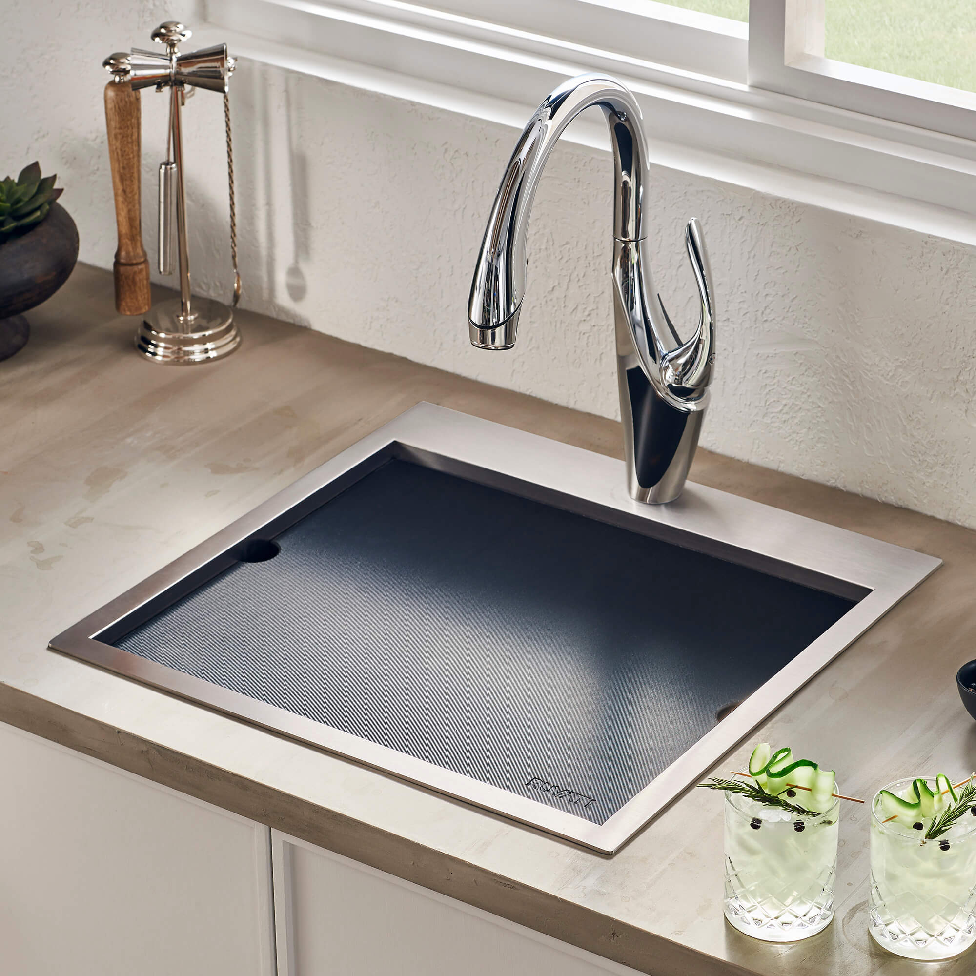 Ruvati 21 x 20 inch Outdoor Workstation Sink T-316 Marine Grade