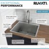 Ruvati Topmount Laundry Utility Sink 25" x 22" x 12" Deep 16 Gauge Stainless Steel - RVU6010 Ruvati Topmount Laundry Utility Sink 25" x 22" x 12" Deep 16 Gauge Stainless Steel - RVU6010