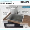 Ruvati Topmount Laundry Utility Sink 25 x 22 x 12 inch Rounded Corners Deep 16 Gauge Stainless Steel - RVU6015