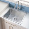 Ruvati Topmount Laundry Utility Sink 25 x 22 x 12 inch Rounded Corners Deep 16 Gauge Stainless Steel - RVU6015