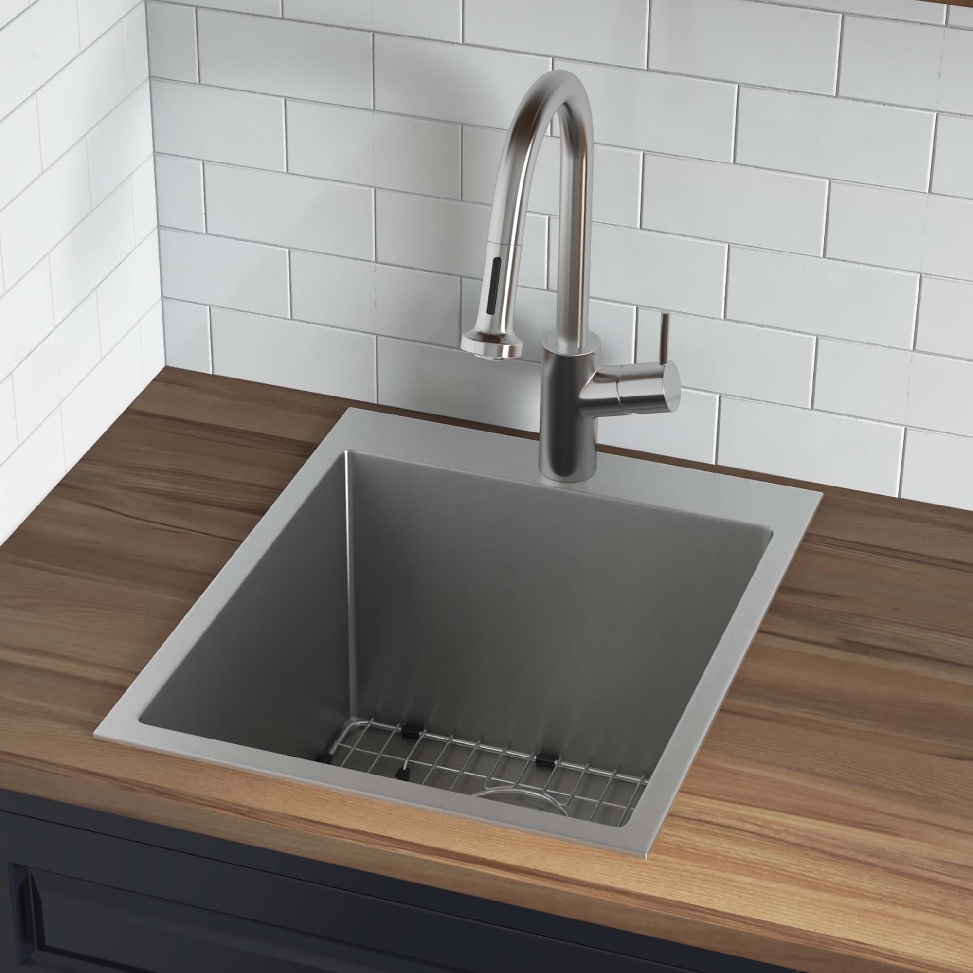 Black Utility Sink 304 Stainless Steel Kitchen Sink Countertop Sink RV Hand  Washing Sink Commercial Bar Sink Laundry Room Sink, with Pull-Out Faucet