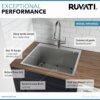 Ruvati Topmount Laundry 22" x 22" x 12" Deep Utility Sink 16 Gauge Stainless Steel - RVU6022