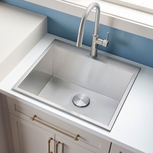 Ruvati Topmount Laundry 22" x 22" x 12" Deep Utility Sink 16 Gauge Stainless Steel - RVU6022