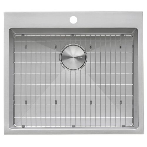 Ruvati 25-inch epiRock Workstation Charcoal Black Topmount Laundry