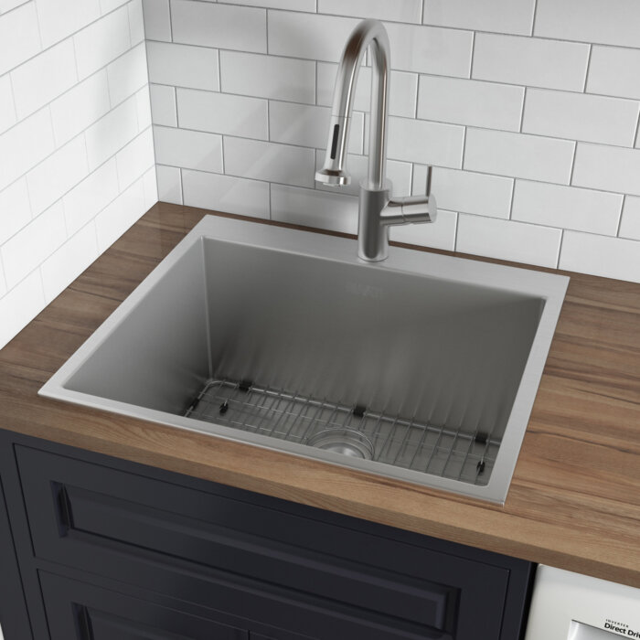VEVOR Commercial Hand Sink With Faucet, NSF Stainless Steel Sink For Washing Small Hand Washing Sink Wall Mount Hand Basin, Utility Sink For Restaurant, Kitchen, Bar, Garage And Home, 17 X 12.8 Inch