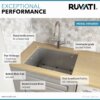 Ruvati 23" x 18" x 12" Deep Laundry Utility Sink Undermount 16 Gauge Stainless Steel - RVU6100