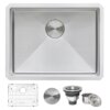 Ruvati 23" x 18" x 12" Deep Laundry Utility Sink Rounded Corners Undermount 16 Gauge Stainless Steel - RVU6125